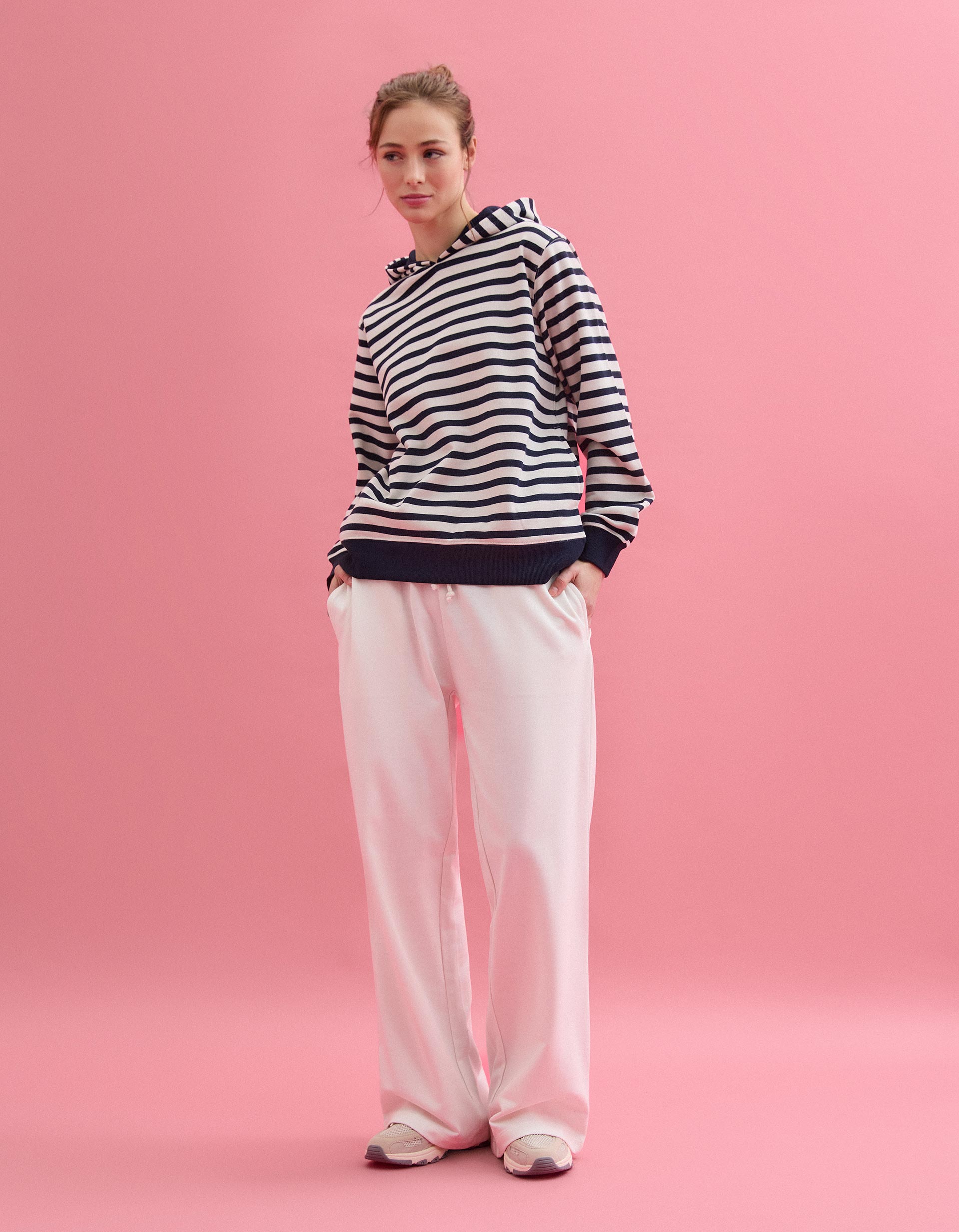 Sweatshirt com Capuz, Mulher, Azul Escuro
