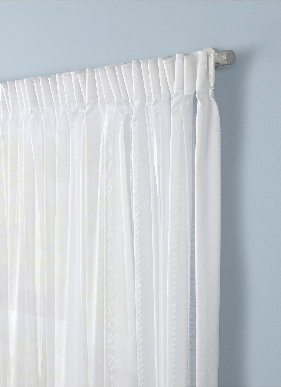 VOILAGE BLANC à RAYURES - GRANDE LARGEUR BLANC