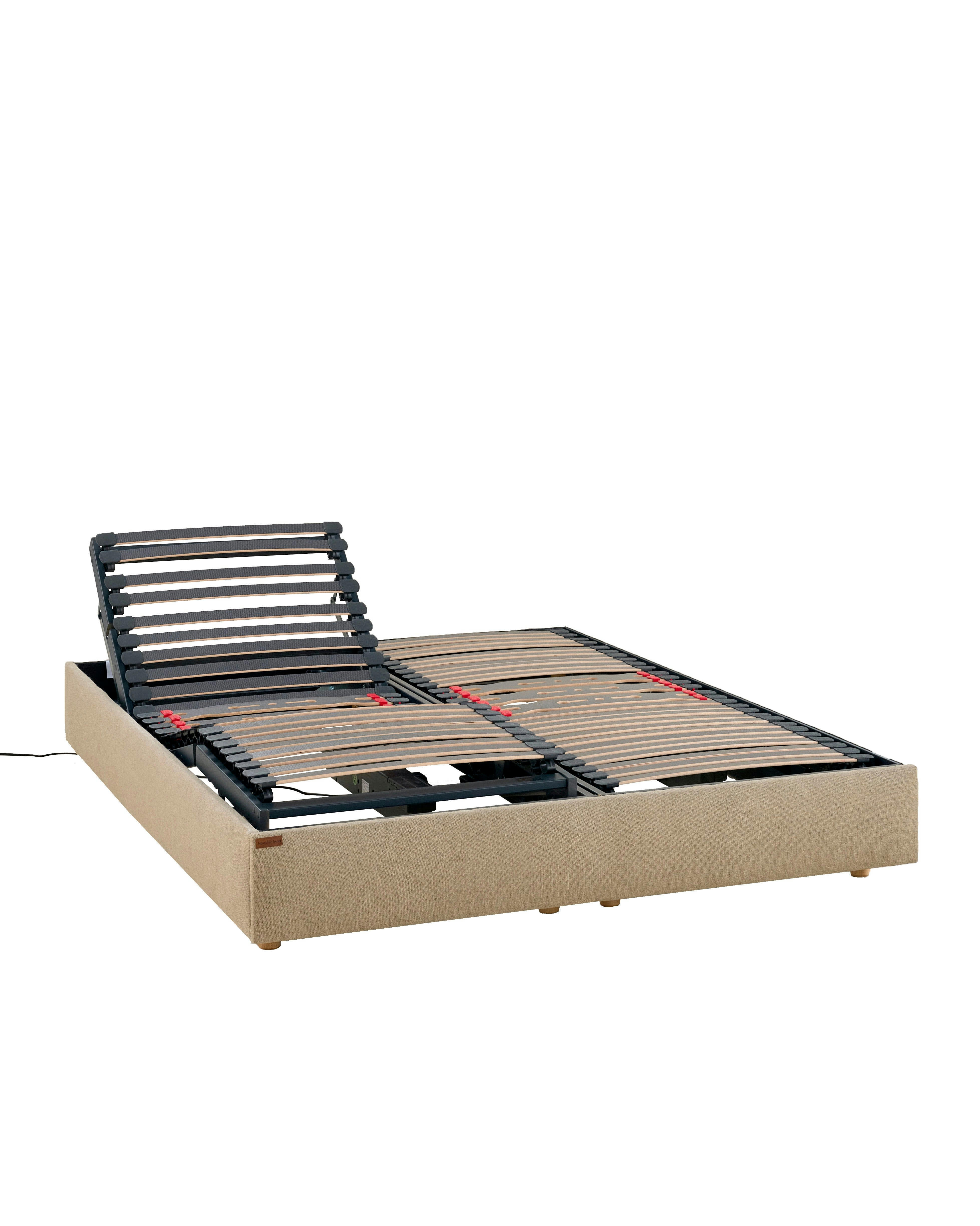 - Sommier Bibloc électrique en lin 2x90cmx200cm