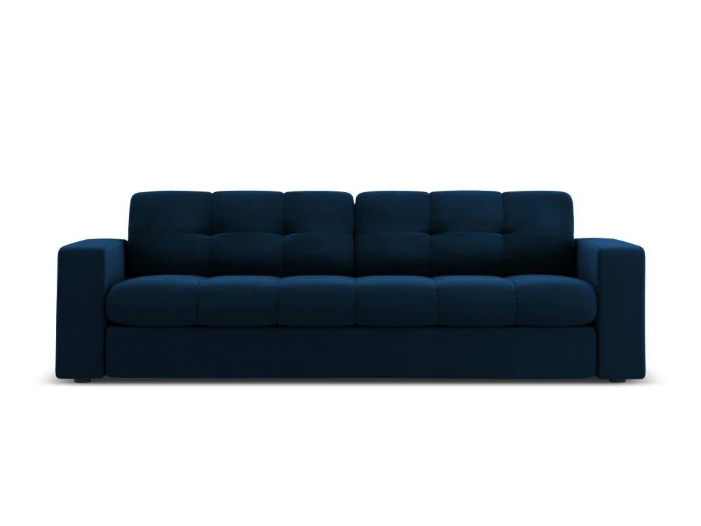 JUSTIN - Canapé 3 places en velours bleu roi