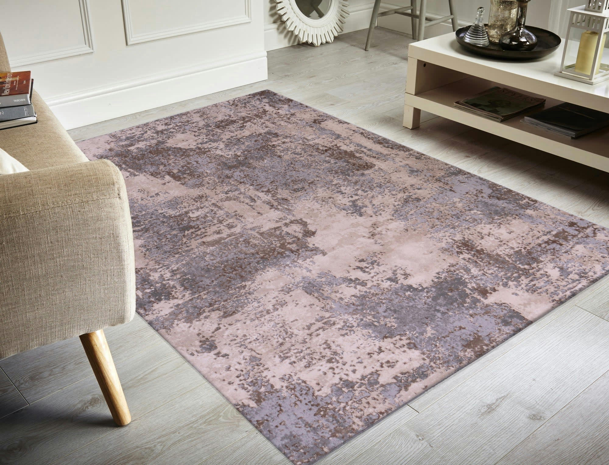 SIGNATURE - Tapis abstrait beige 200x290cm
