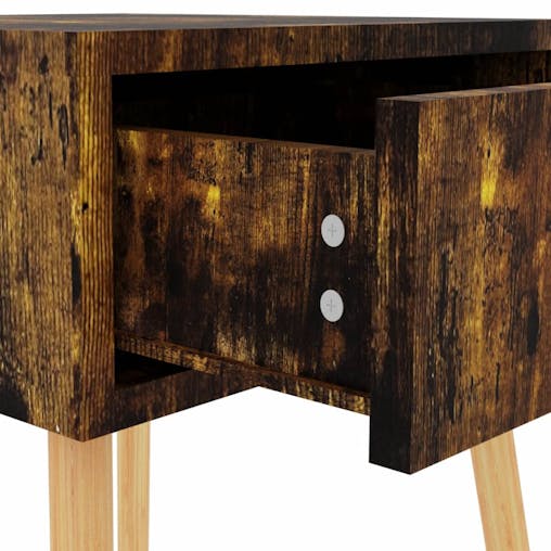 NNEVL Bedside Cabinets 2 pcs Smoked Oak 40x40x56 cm Chipboard