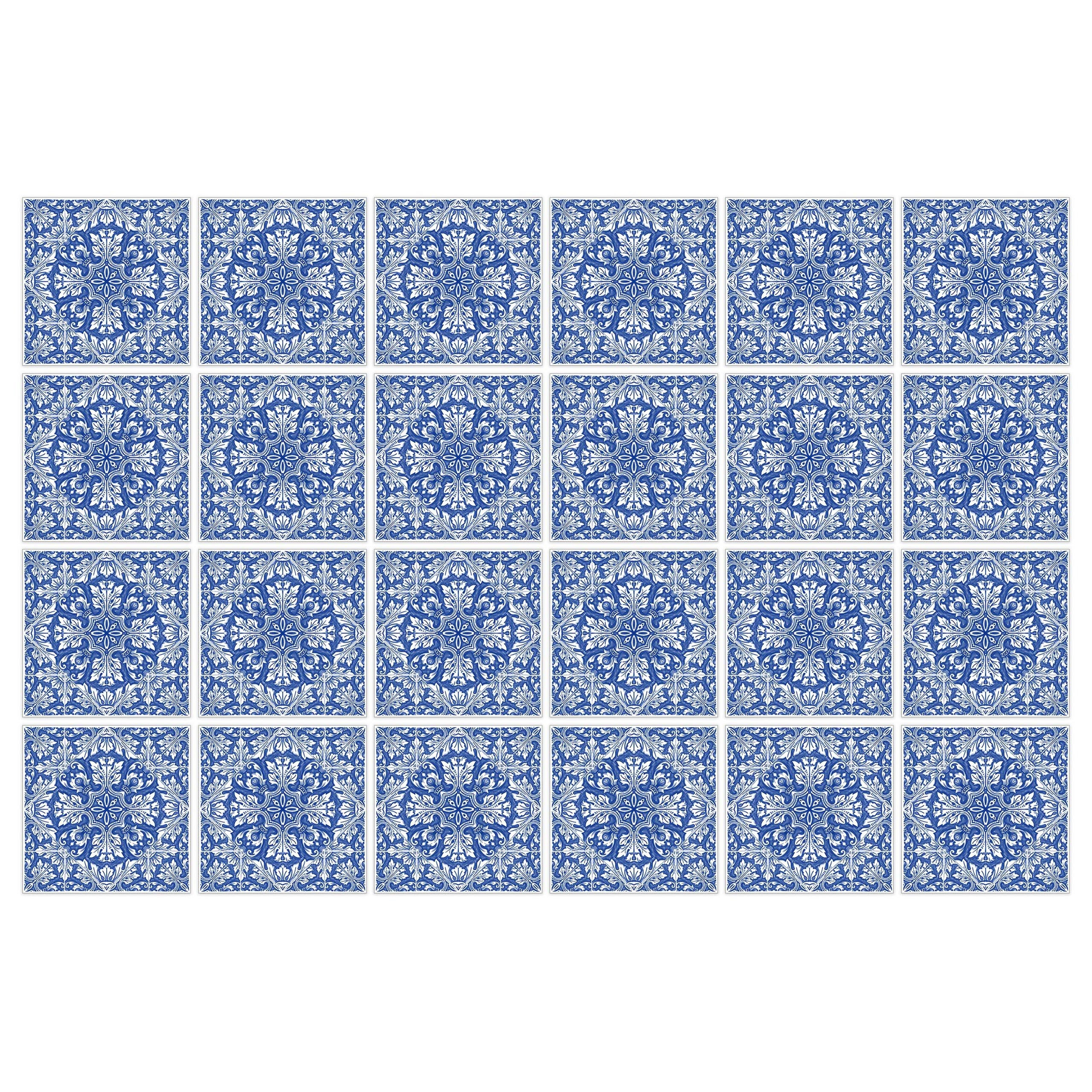 Naklejki Na Kafelki Niebieskie Klasyczne ORNAMENTY Zestaw