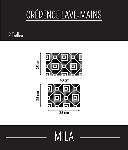 Crédence adhésive alu Lave-mains MILA 40 cm x 25 cm Ma Nouvelle Déco