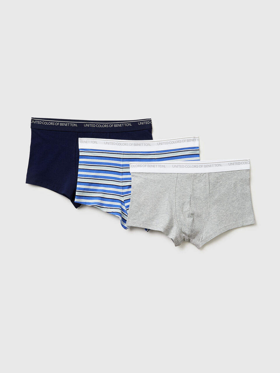 Three boxers in stretch organic cotton