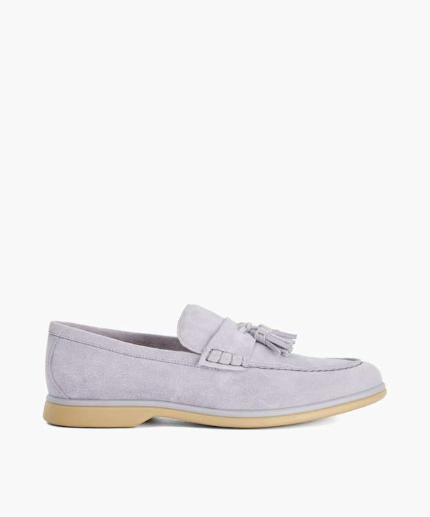 Broddi Blue - Suede Tassel Trim Loafers