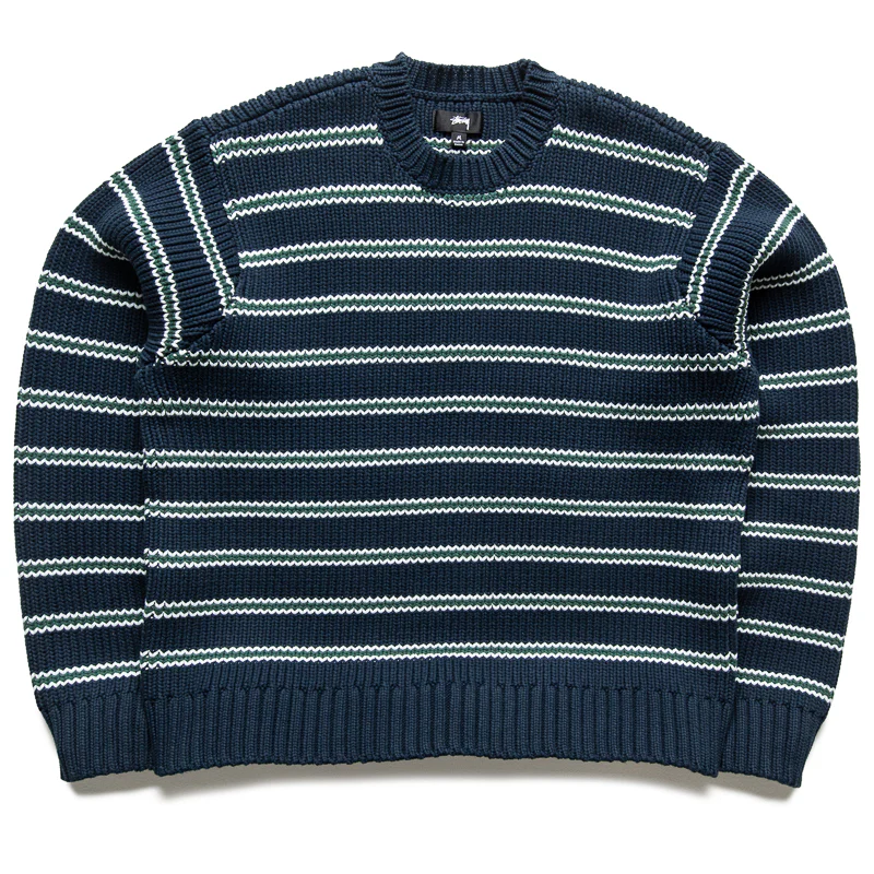 Stussy Chunky Stripe Sweater - Ocean