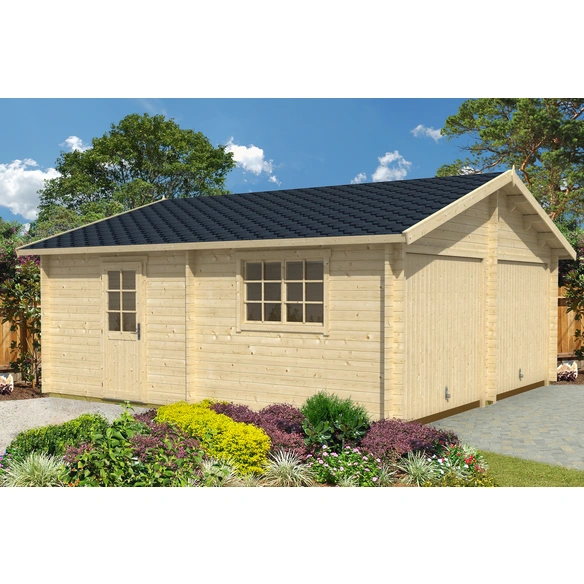 Blockgarage »Falkland«, BxT: 628,6 x 635 cm (Außenmaß), Holz
