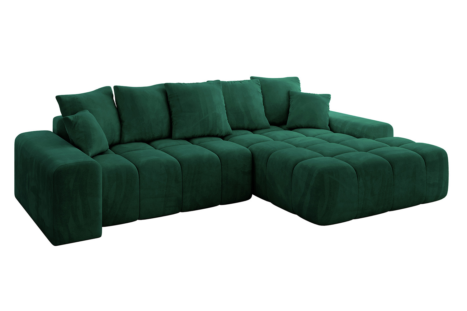 Narożnik z funkcją spania i pojemnikiem ENSI-L 267x164x69 cm Zielony
