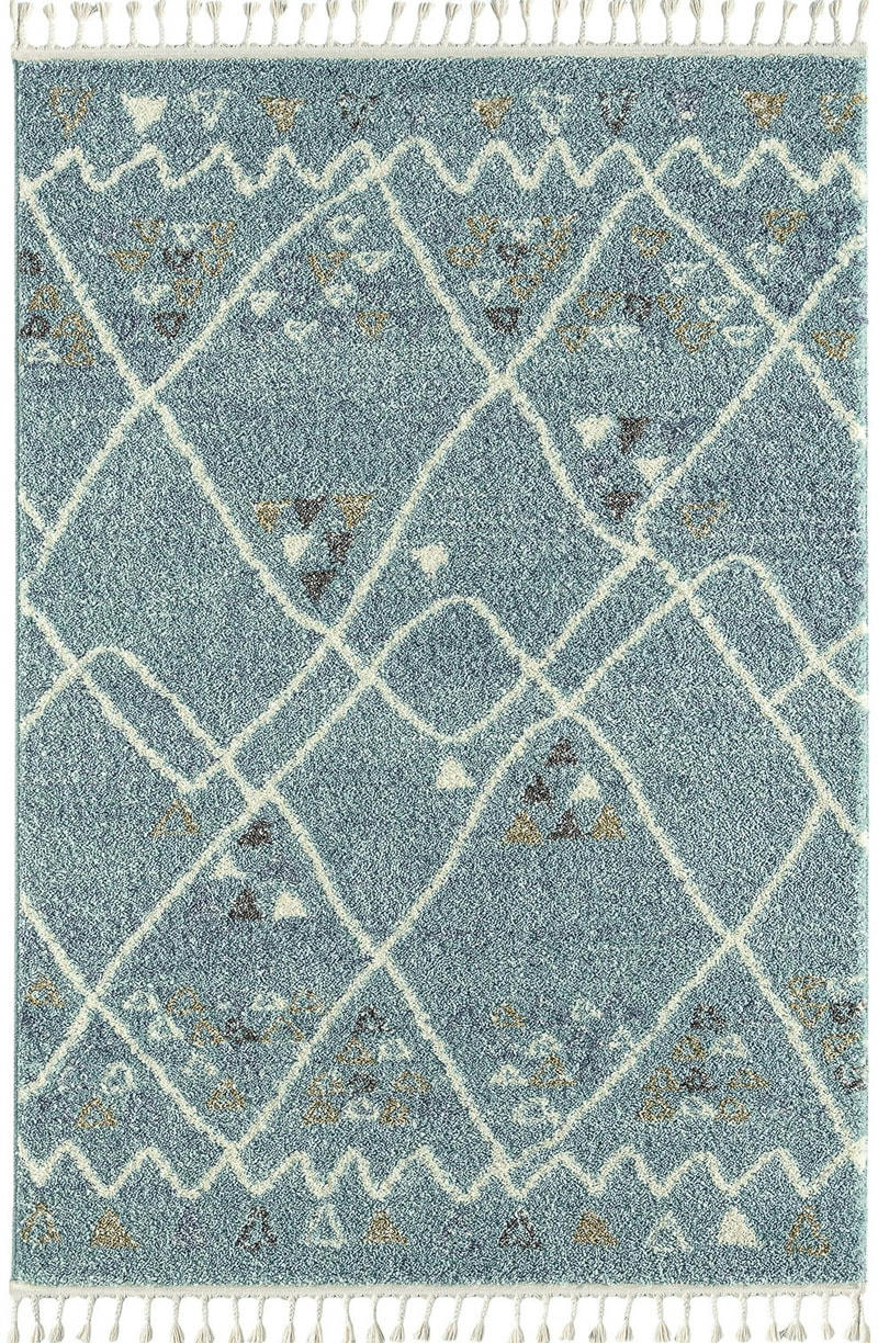 DELYA - Tapis salon berbere turquoise  120x170 style ethnique