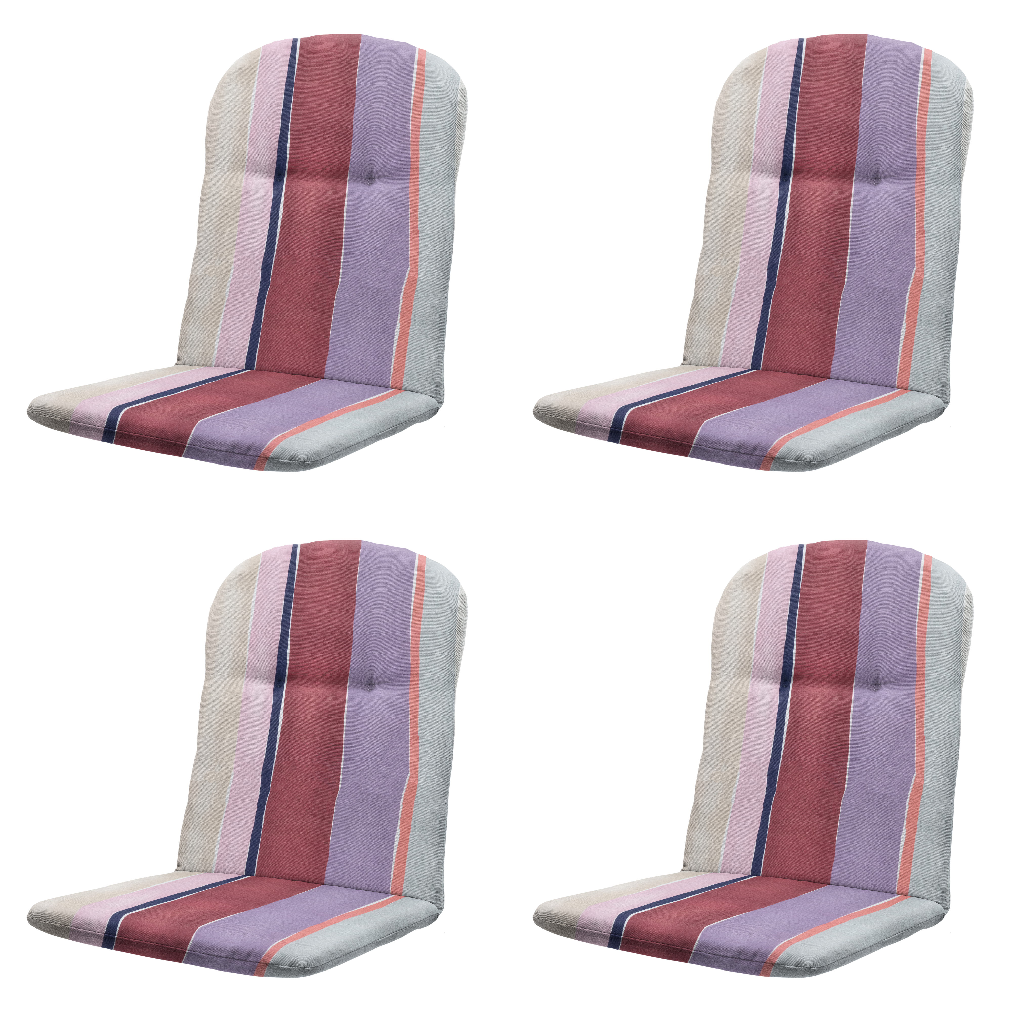 Madison kuipstoelkussen hoge rug Nox - mulitkleur - 96x45x3,5cm - set van 4