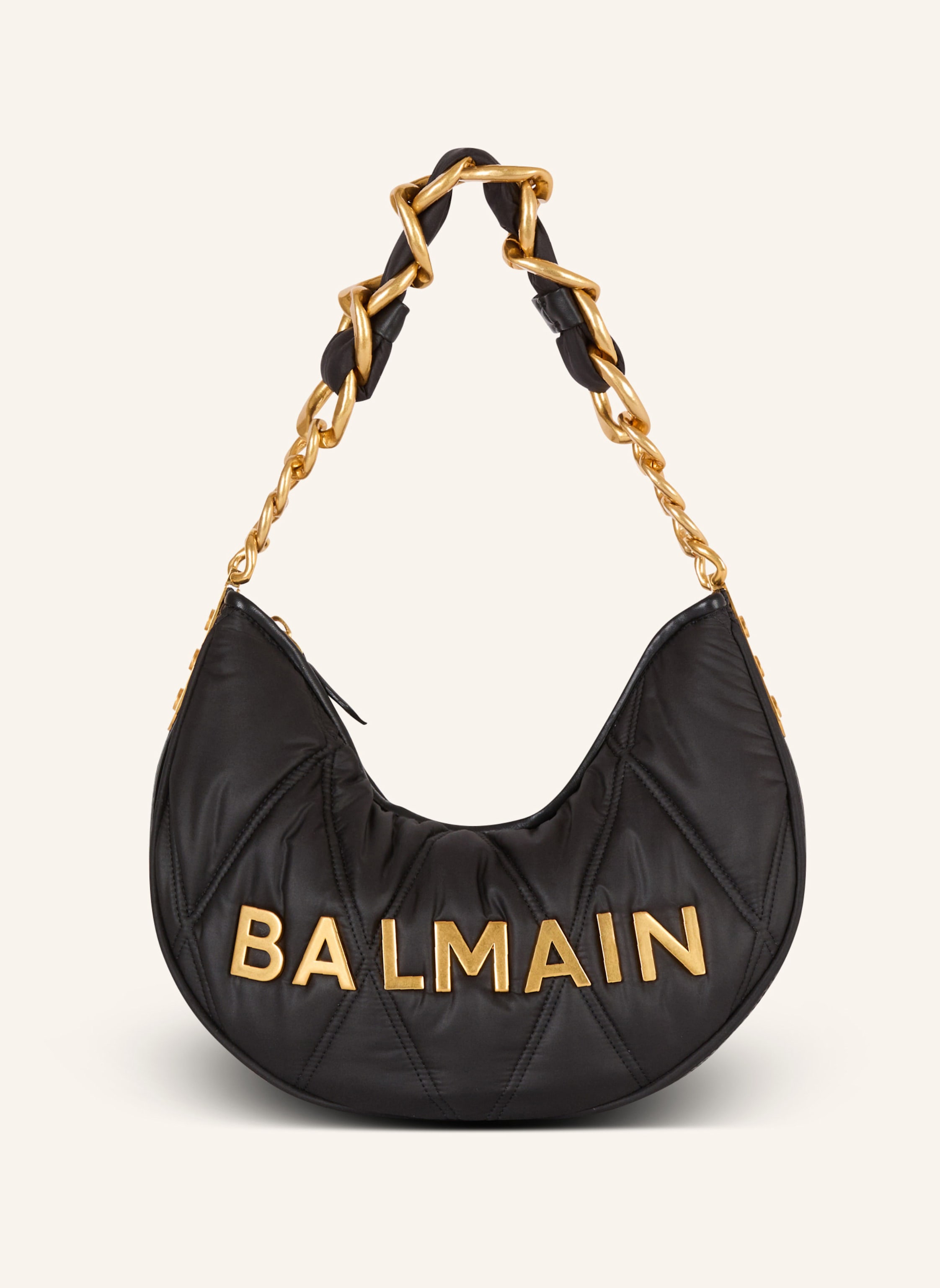 BALMAIN Tasche 1945 Soft Moon aus gestepptem Nylon mit Diamond-Muster