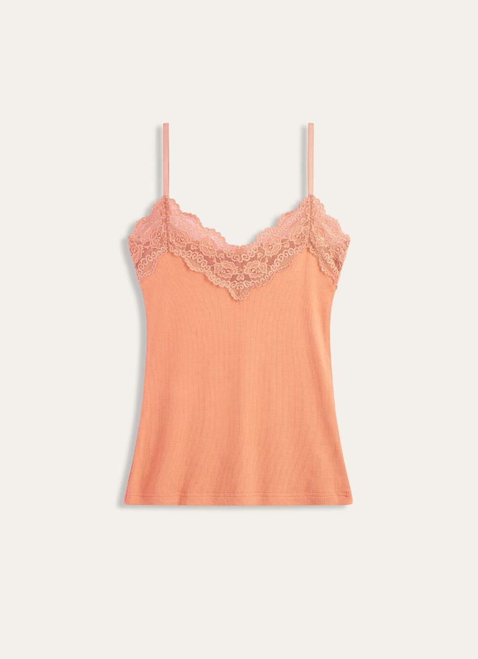 DÉBARDEUR DENTELLE CORAIL