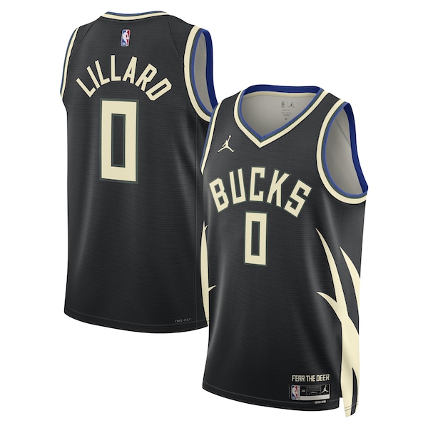 Damian Lillard Milwaukee Bucks Jordan Brand Unisex Swingman Player Jersey - Statement Edition - Black