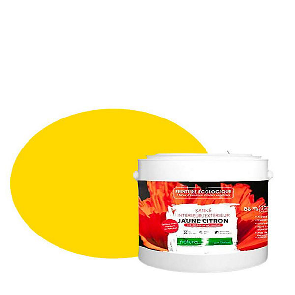 Jaune Citron Peinture interieur exterieur aspect satin Natura - Jaune Citron - 2.5L