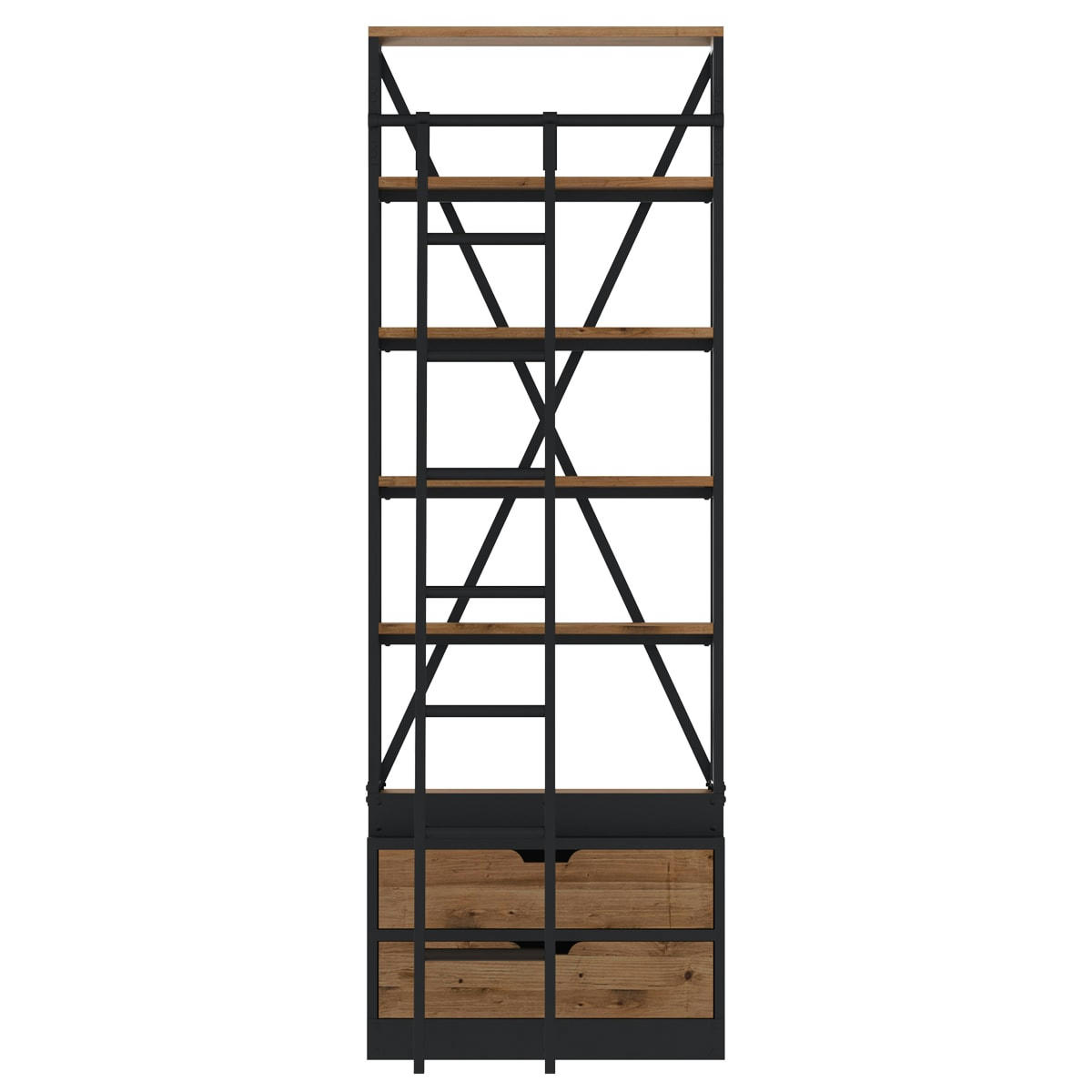 KASI - Petite bibliothèque 86 cm en bois et métal