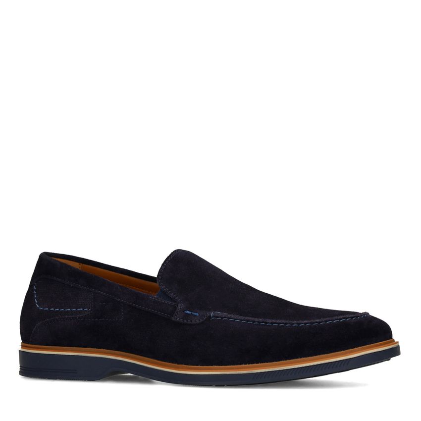 No Stress Donkerblauwe suède loafers