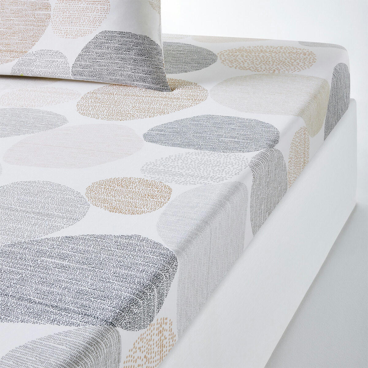 Drap housse pur coton, Galet