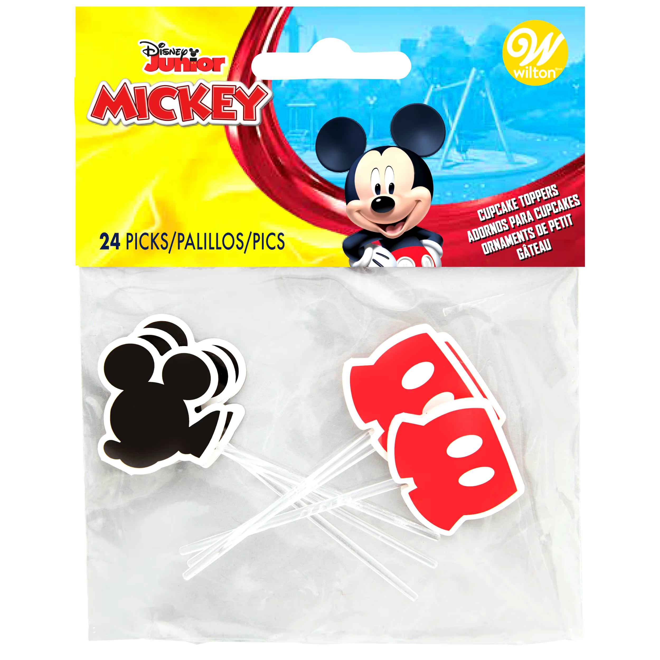 Wilton Mickey Mouse Fun Picks Cupcake Toppers, 3-in, 24-pk