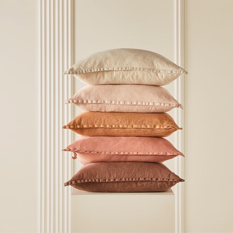 Belgian Nude Pink Vintage Washed Linen Cushion