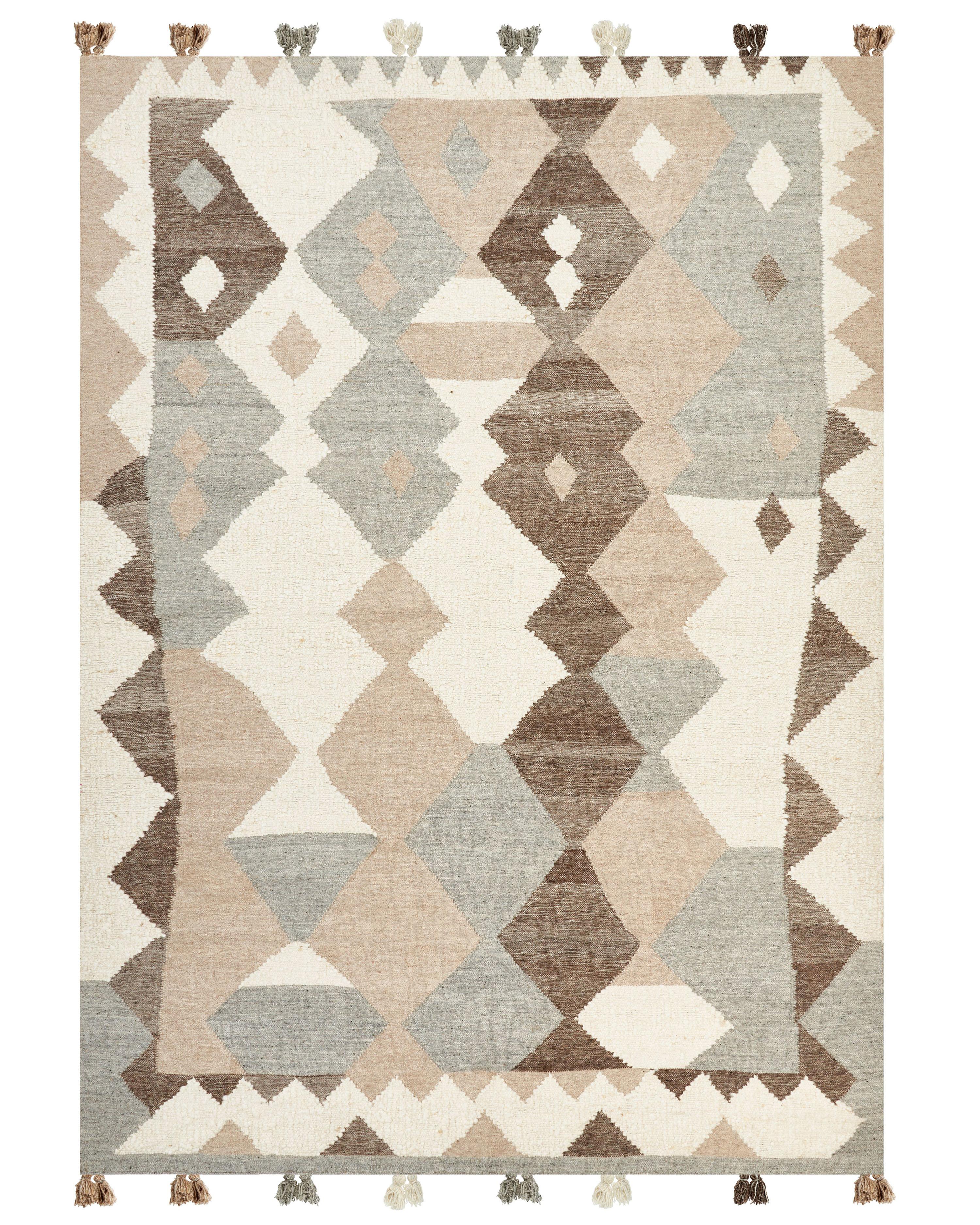 Rug ARALEZ Beige 160 x 230 cm Wool Kilim
