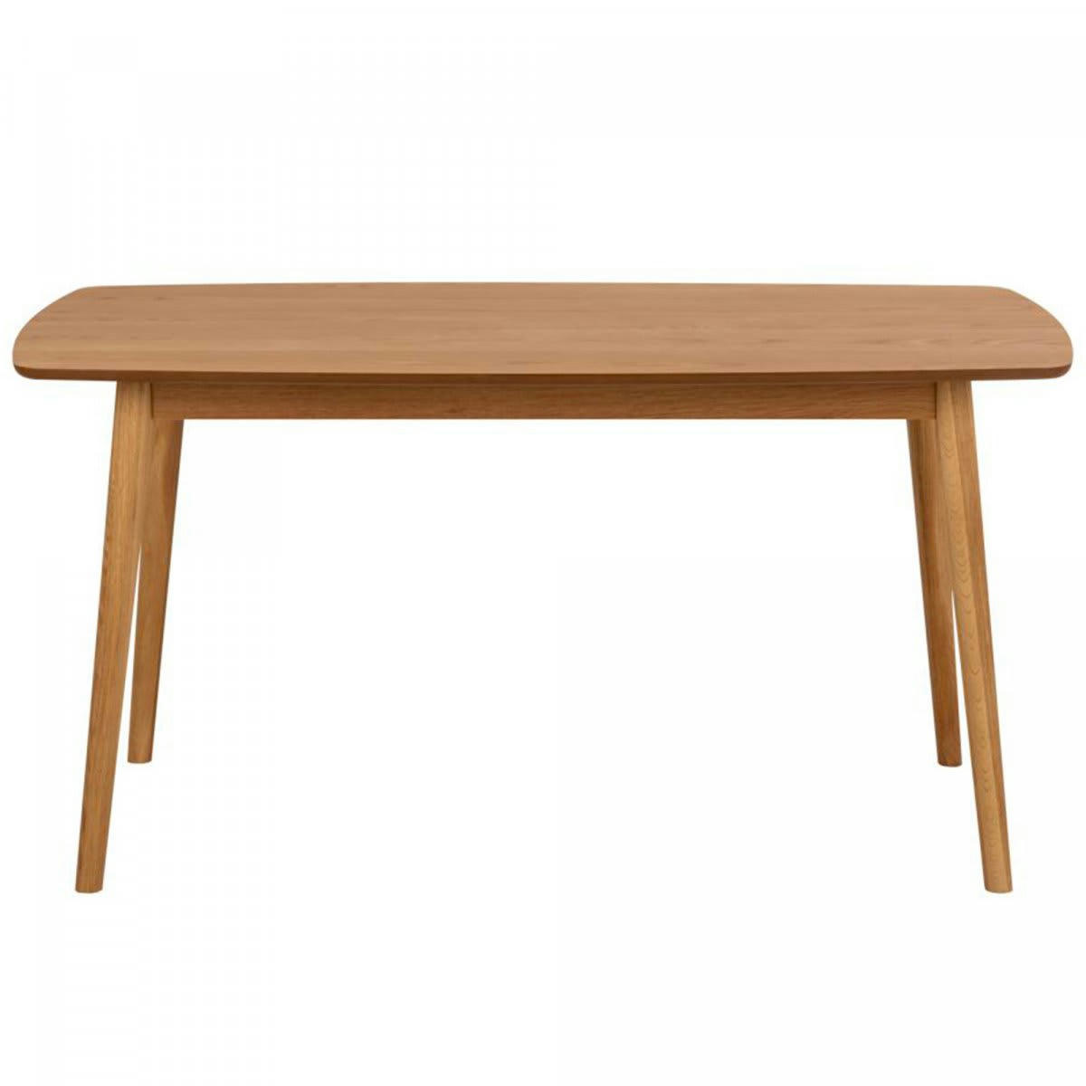 MEDANA - Table à manger rectangulaire en bois de chêne naturel