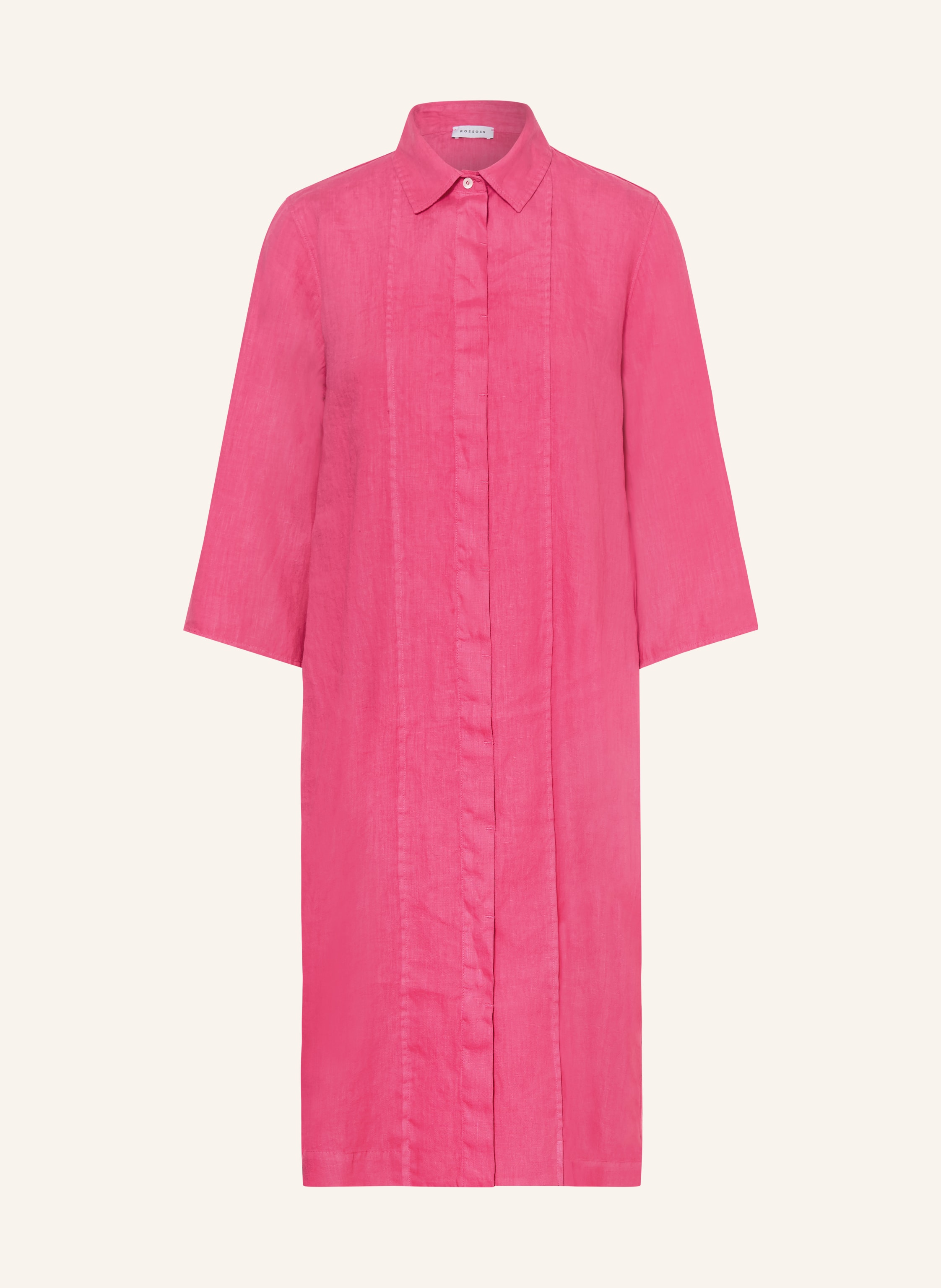 ROSSO35 Hemdblusenkleid aus Leinen mit 3/4-Arm