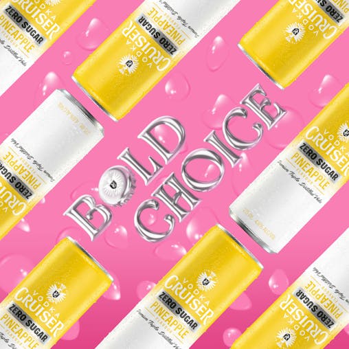 Vodka Cruiser Sugar Free Pineapple, Refreshing Flavoured Pre-Mixed Vodka Drink, 4.6% ABV, 275mL (Case of 24 Cans)