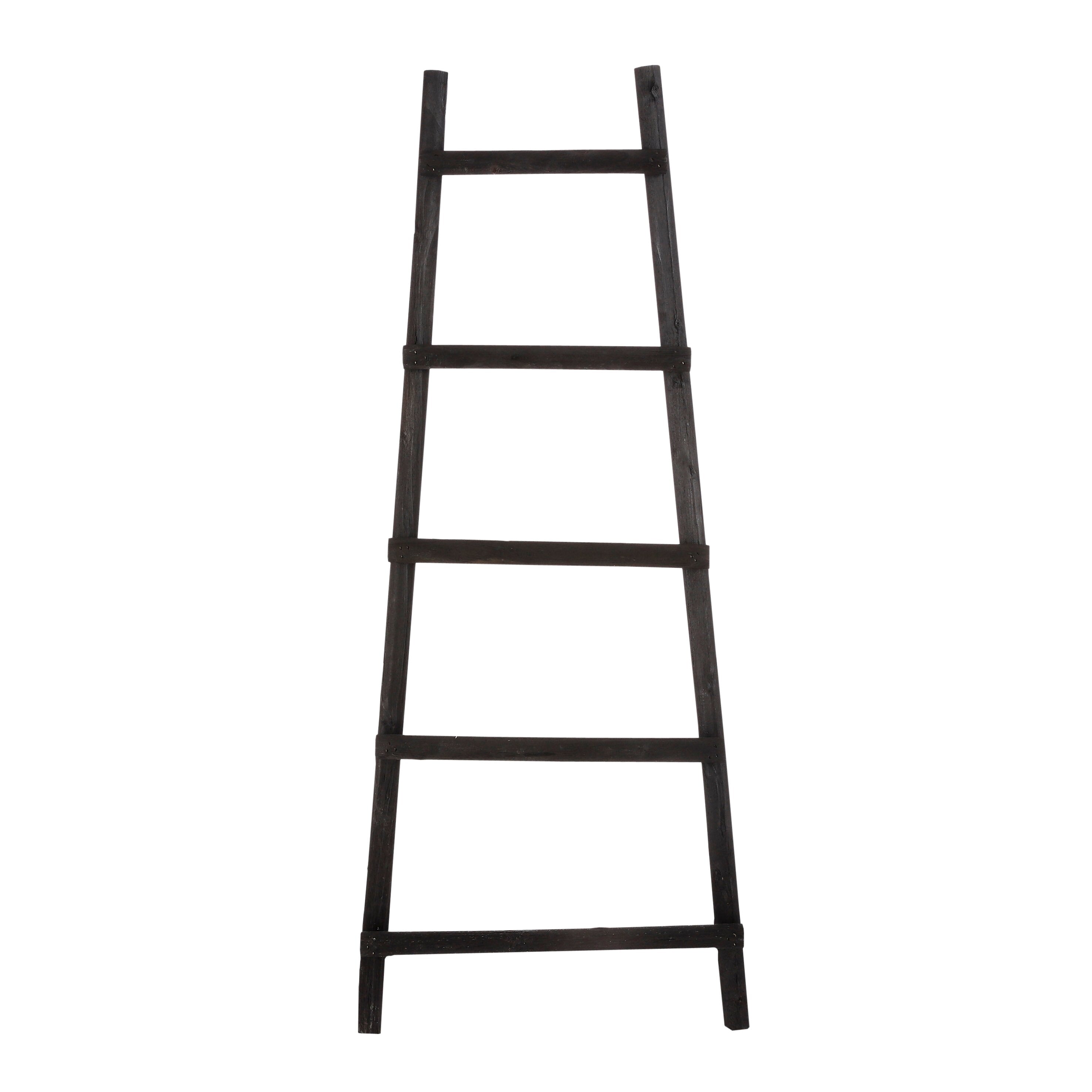 House of Seasons Ladderrek - L29 x B49 x H119 cm - Populierenhout - Zwart