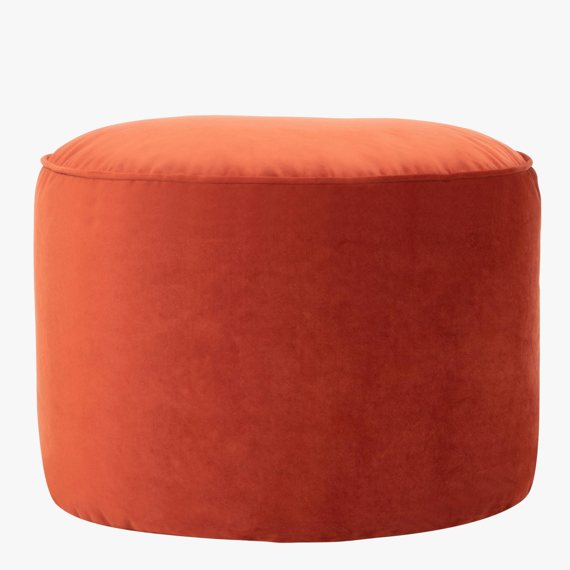- Pouf velours terracotta