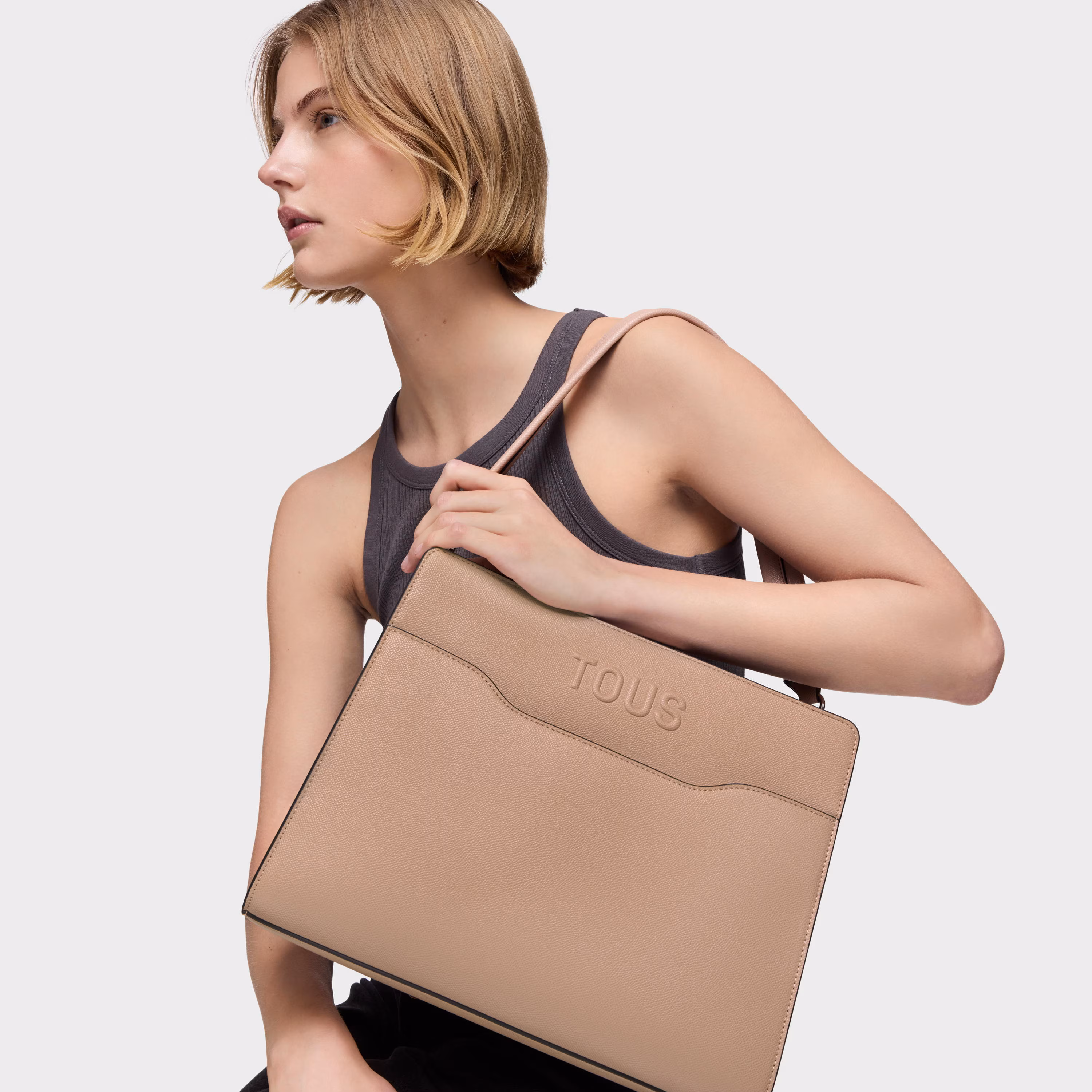 Shopper mediano topo Audree Saffiano