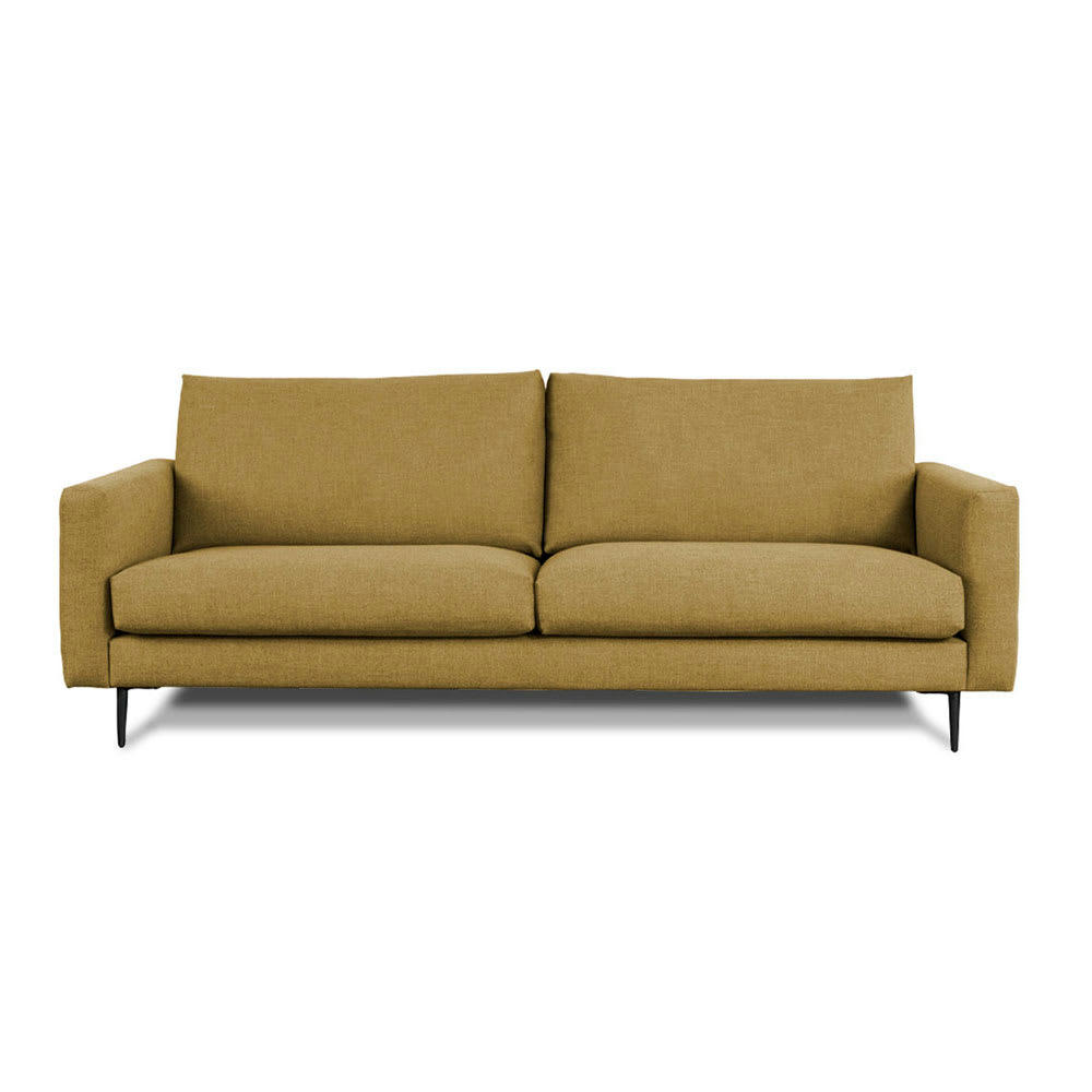 CARUSO - Canapé 3 places tissu droit jaune