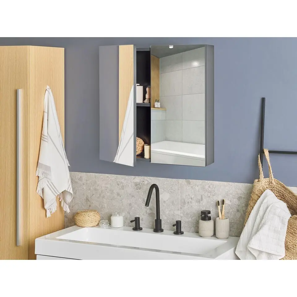 NAVARRA - Badkamermeubel - Zwart - Multiplex