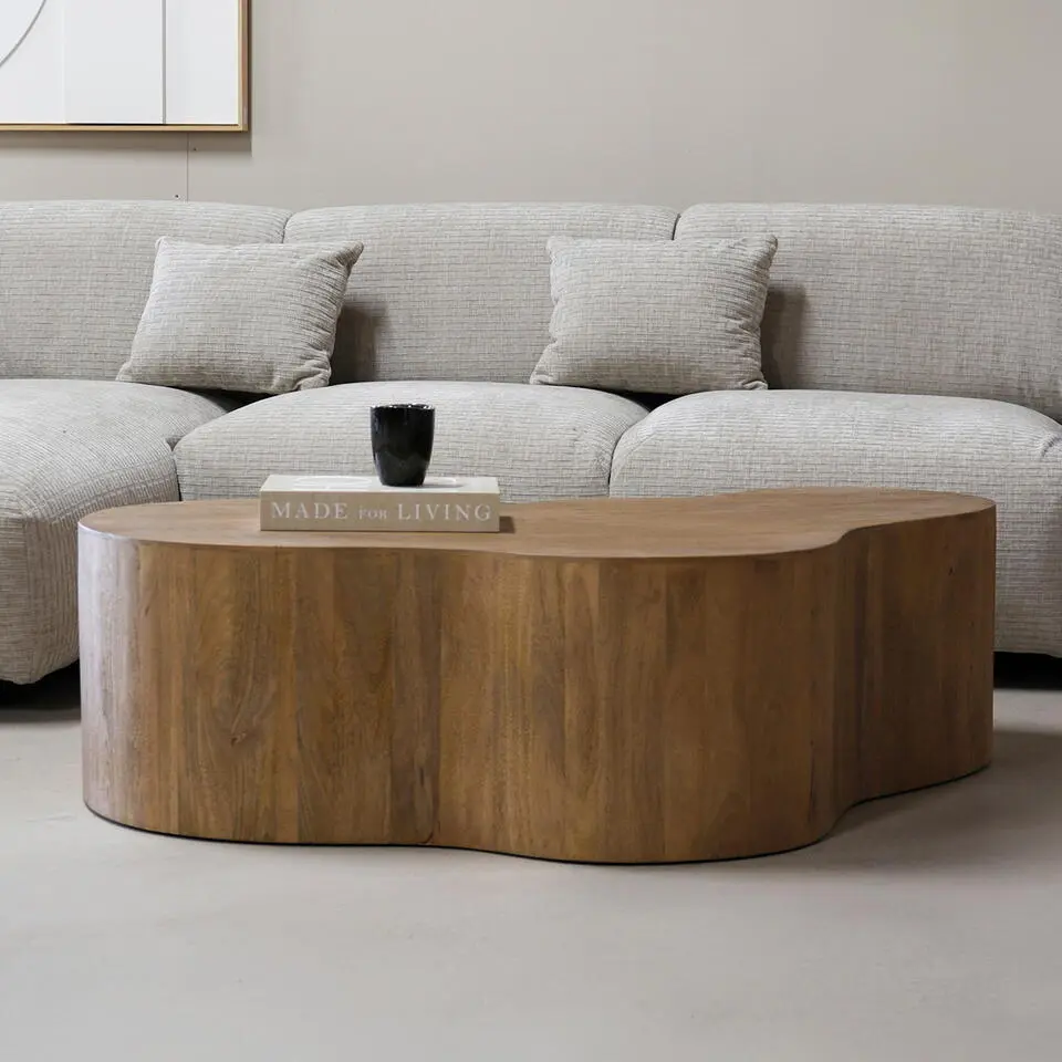 Salontafel Naturel Mangohout - 129x84x36cm - Moos