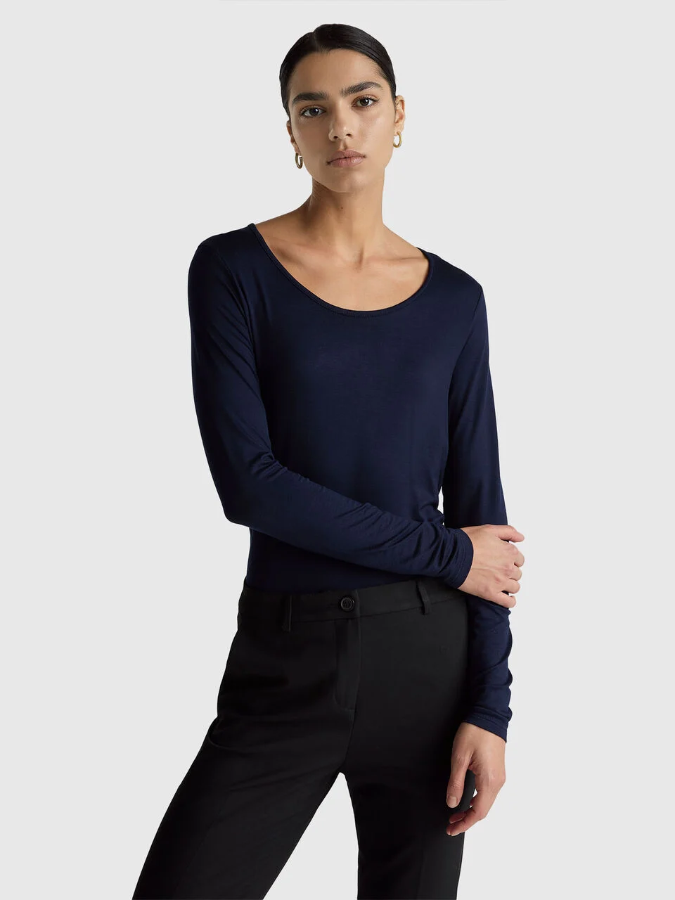 Slim fit stretch viscose t-shirt