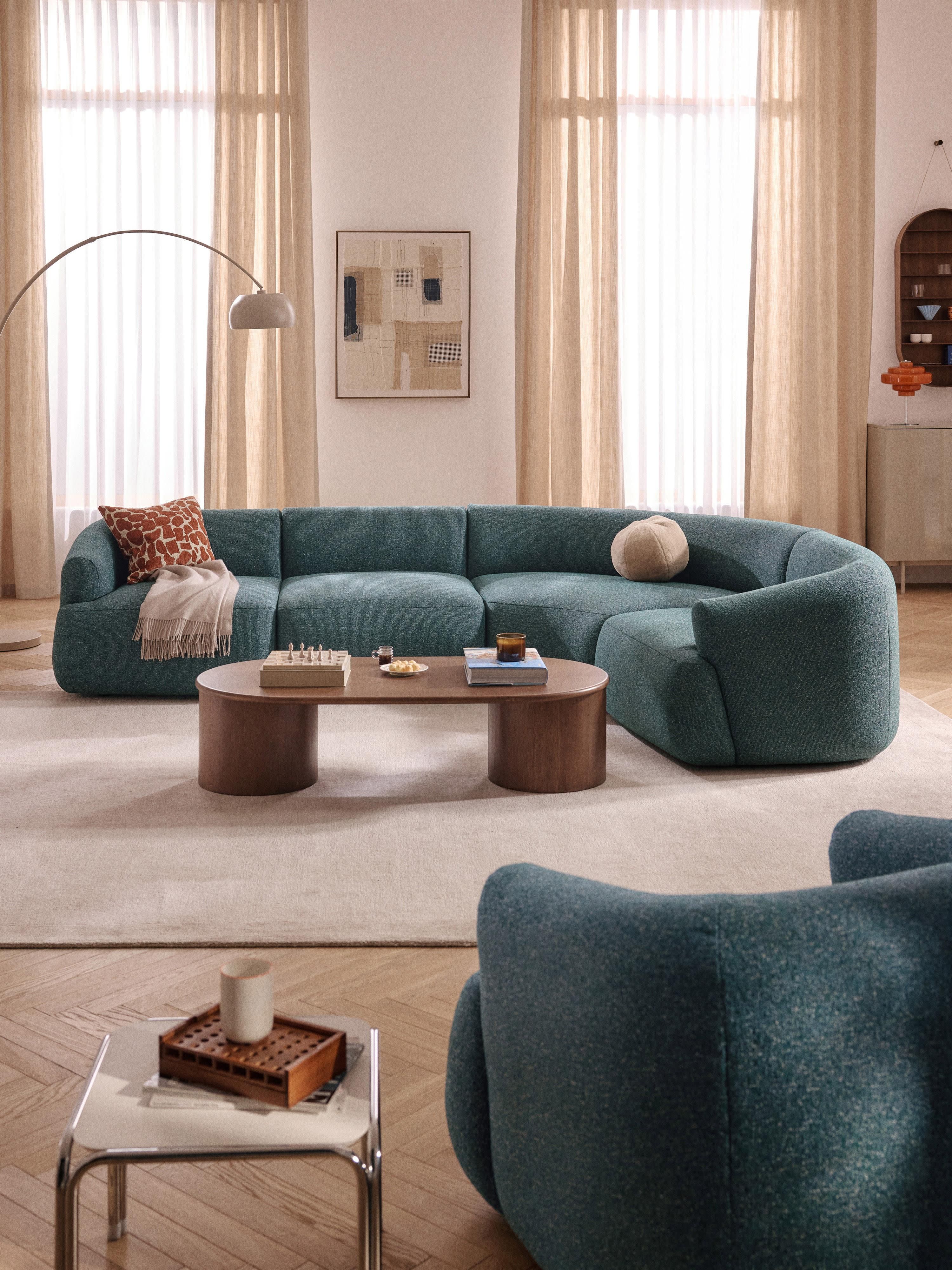 Modulares Bouclé-Ecksofa Sofia (4-Sitzer)