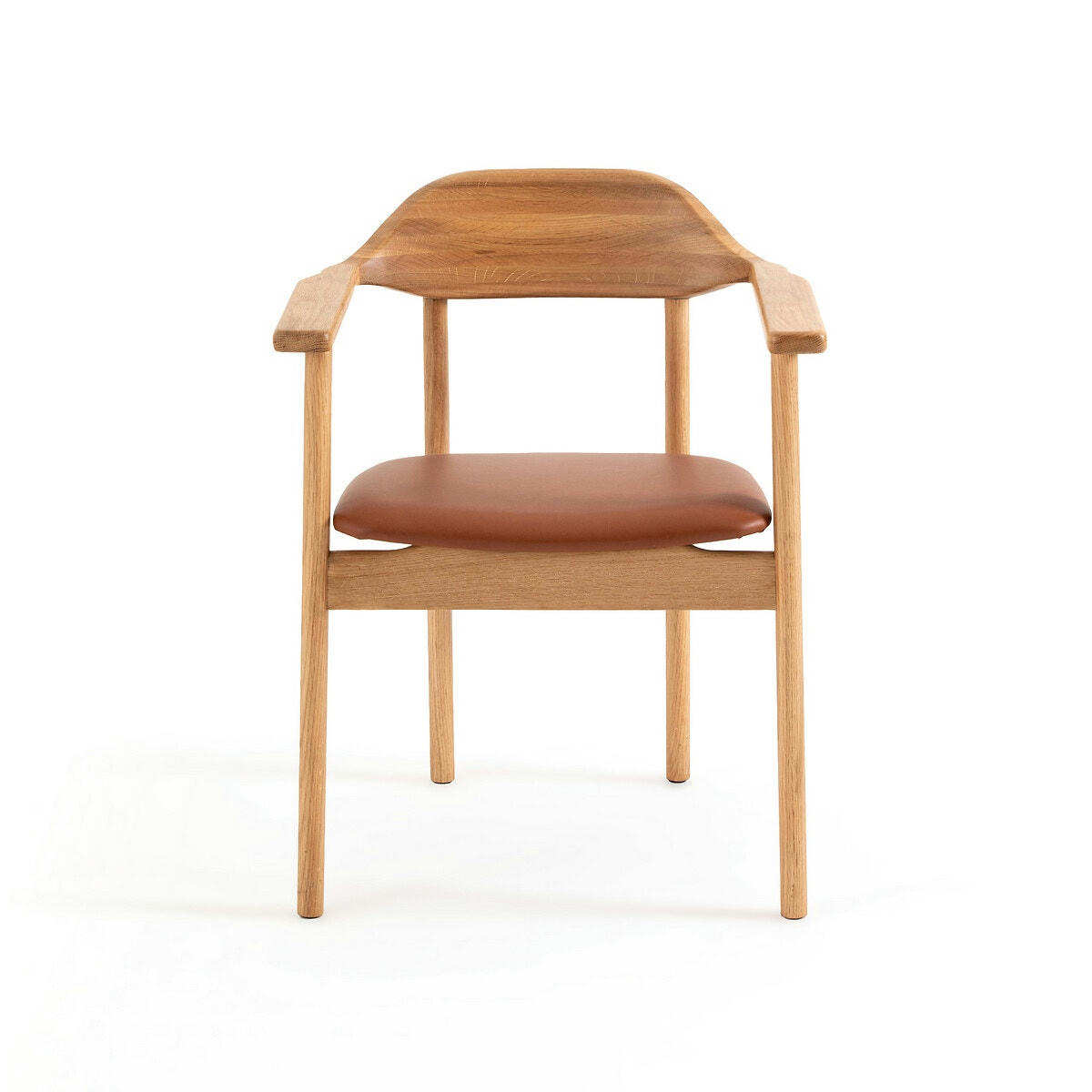 Fauteuil de table chêne/cuir Arié
