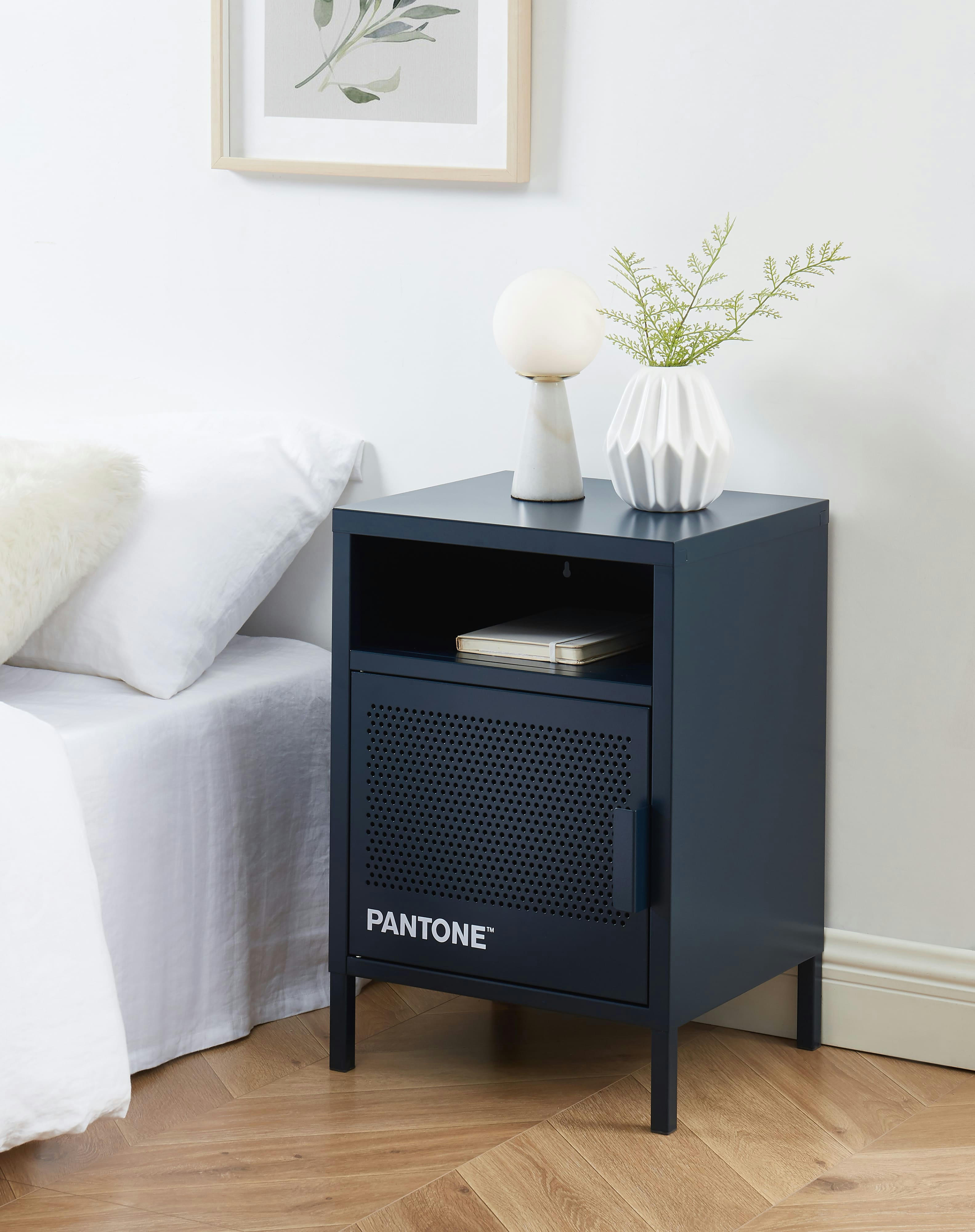 PANTONE - Table de chevet  métal bleu nuit 40cm