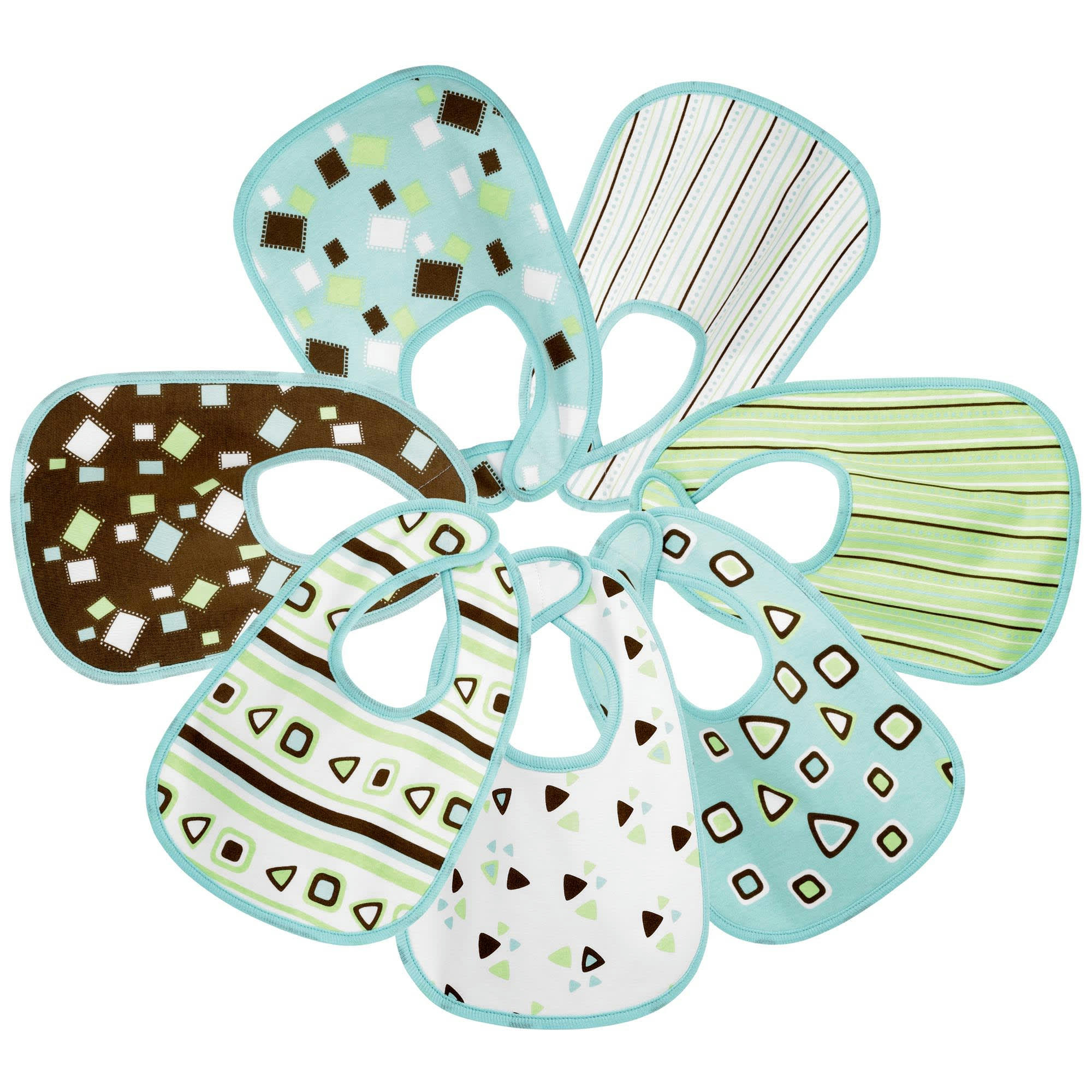 - Lot de 7 bavoirs - bleu - Modèle Seventies bébé  Vert