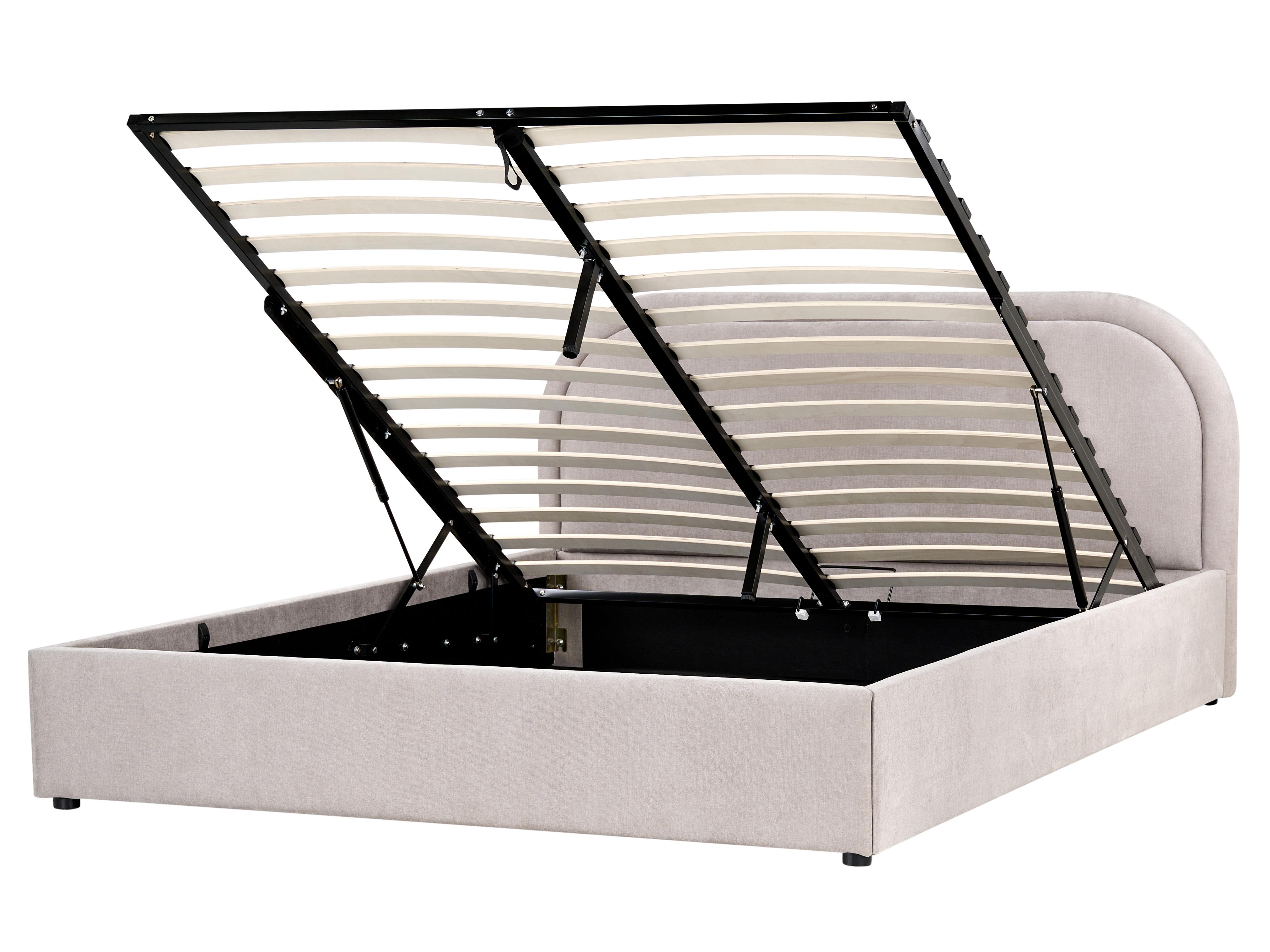 Ottoman Bed Chenille QUILLIEN 140 x 200 cm (EU Double) Taupe