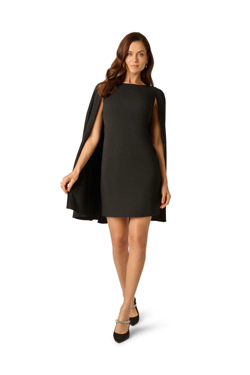 Adrianna Papell Structured Cape Sheath
