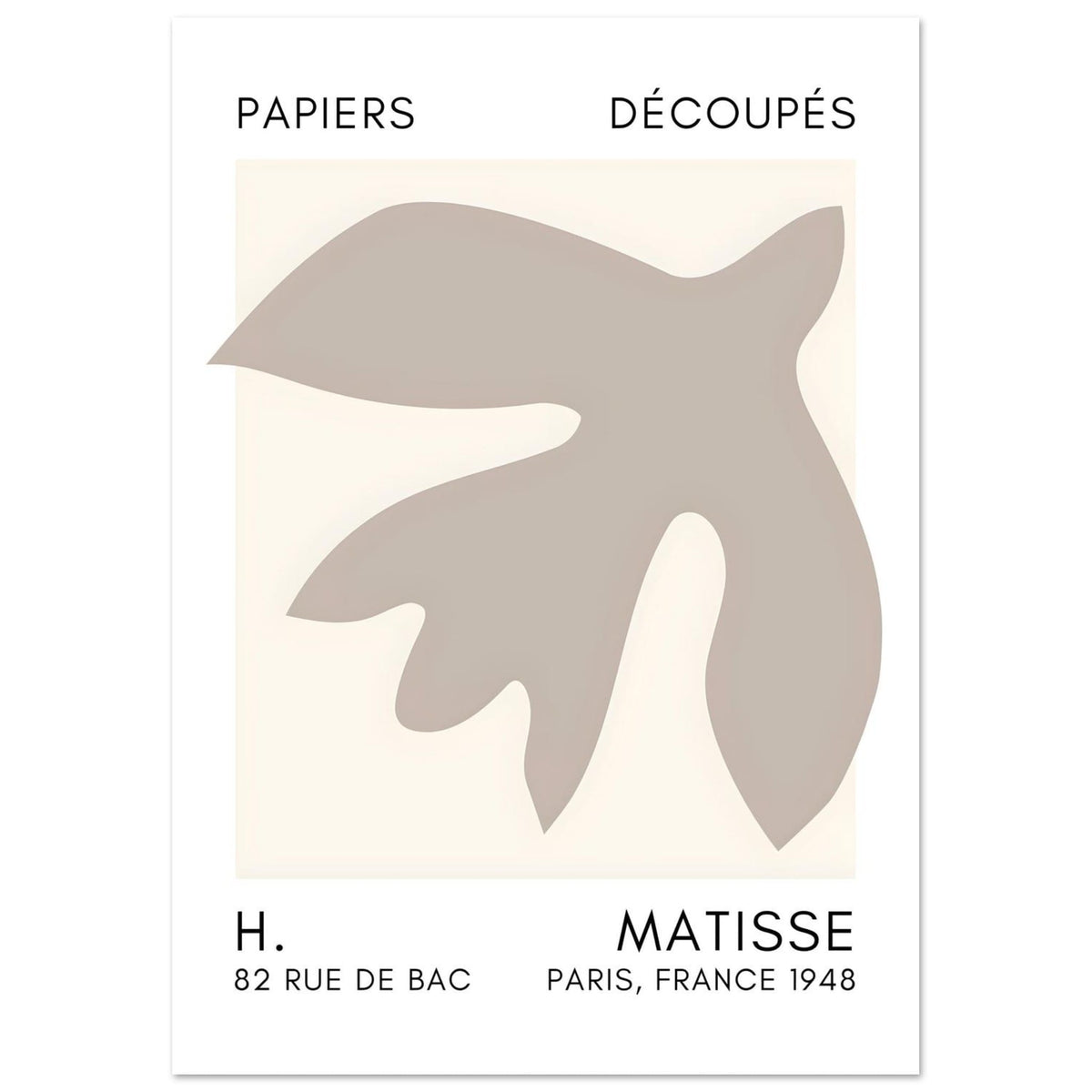 Artfulprints Poster Matisse – Floating forms grey  - A4 21x29.7 cm - Grijs