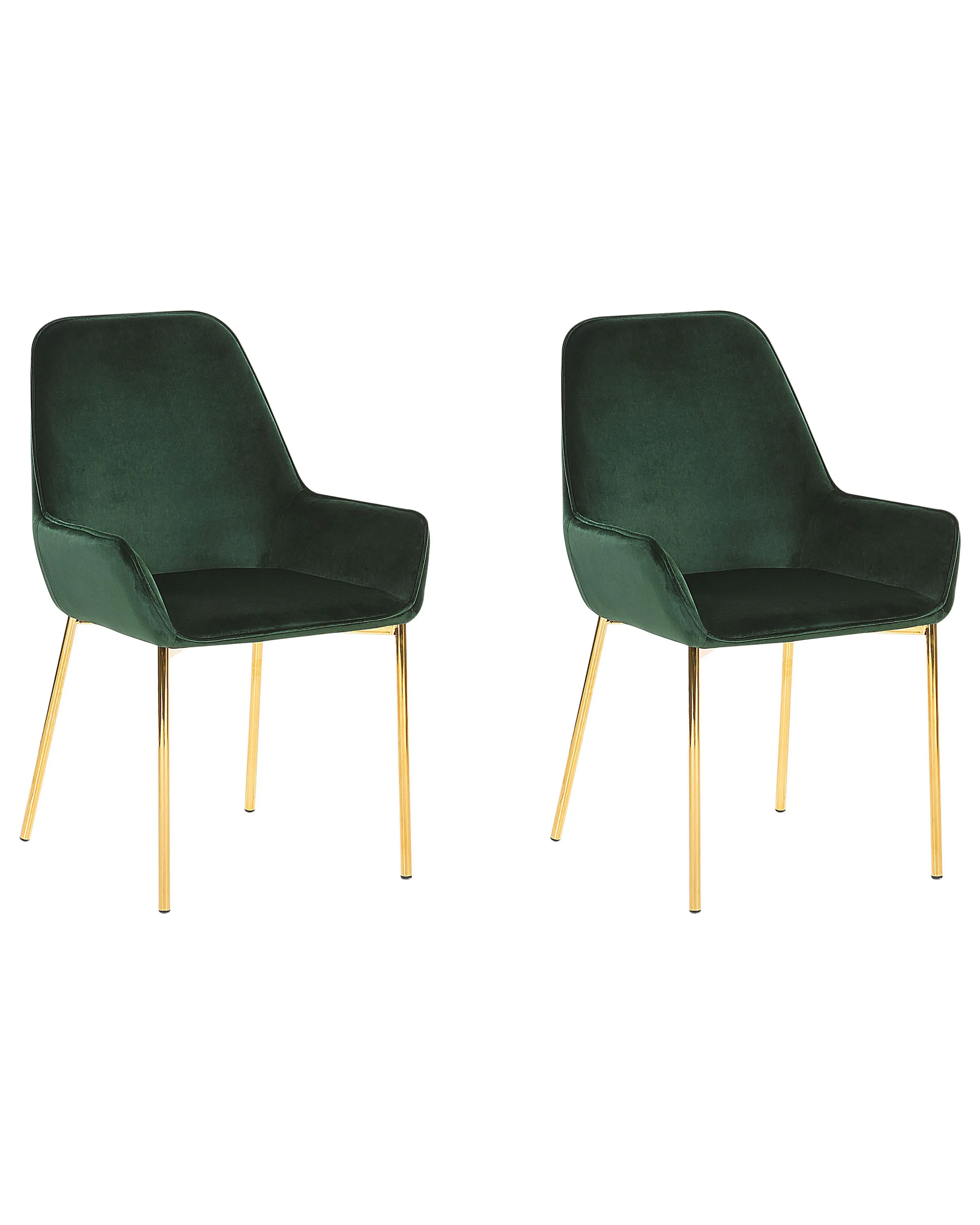 Set of 2 Dining Chairs LOVERNA Corduroy Dark Green