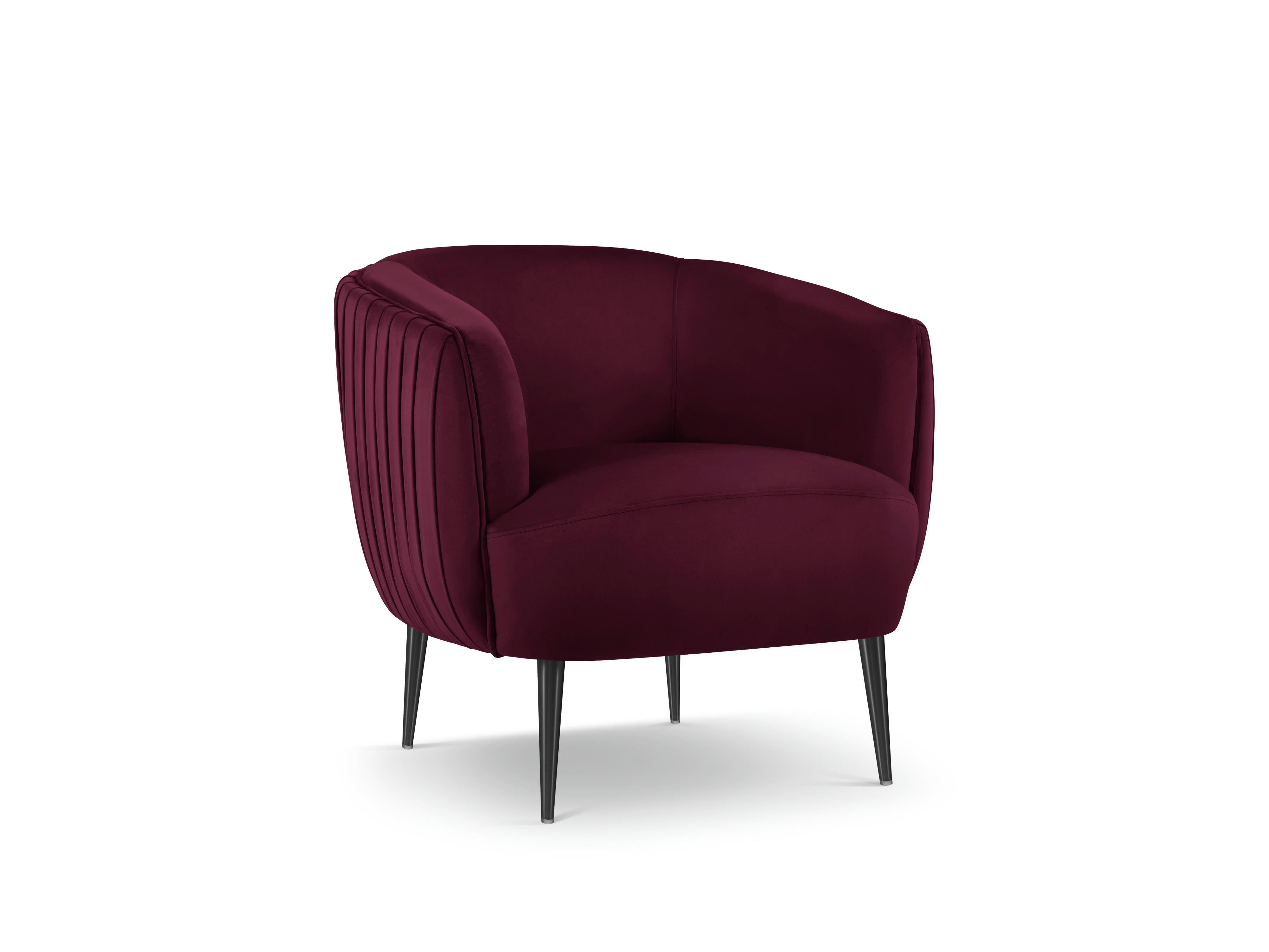 MOSS - Fauteuil en velours pourpre