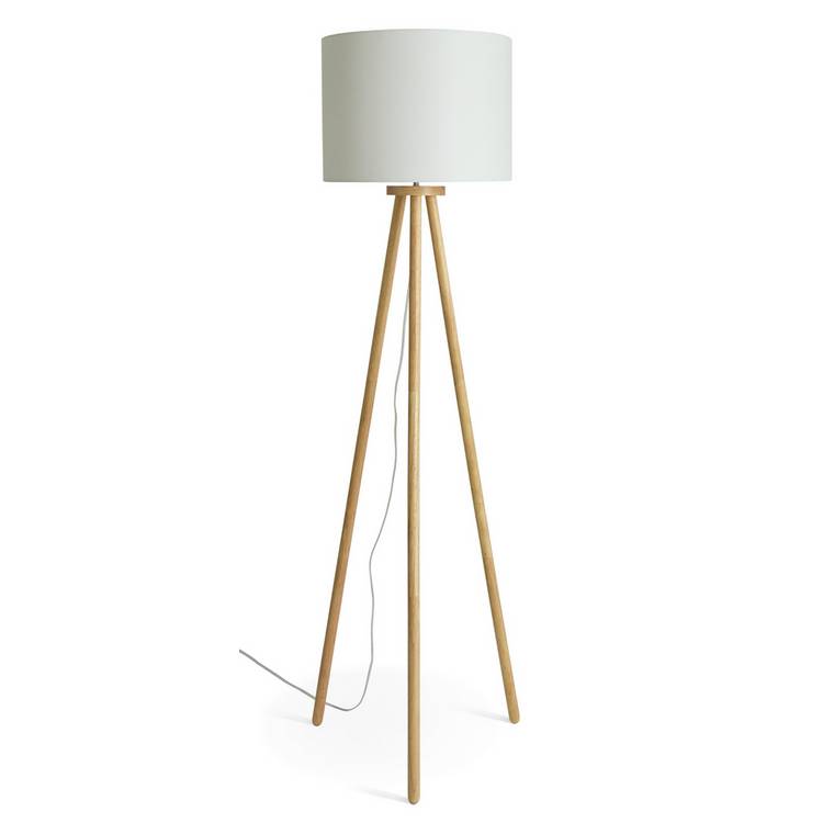 Habitat Wooden Tripod Floor Lamp - Walnut & Natural