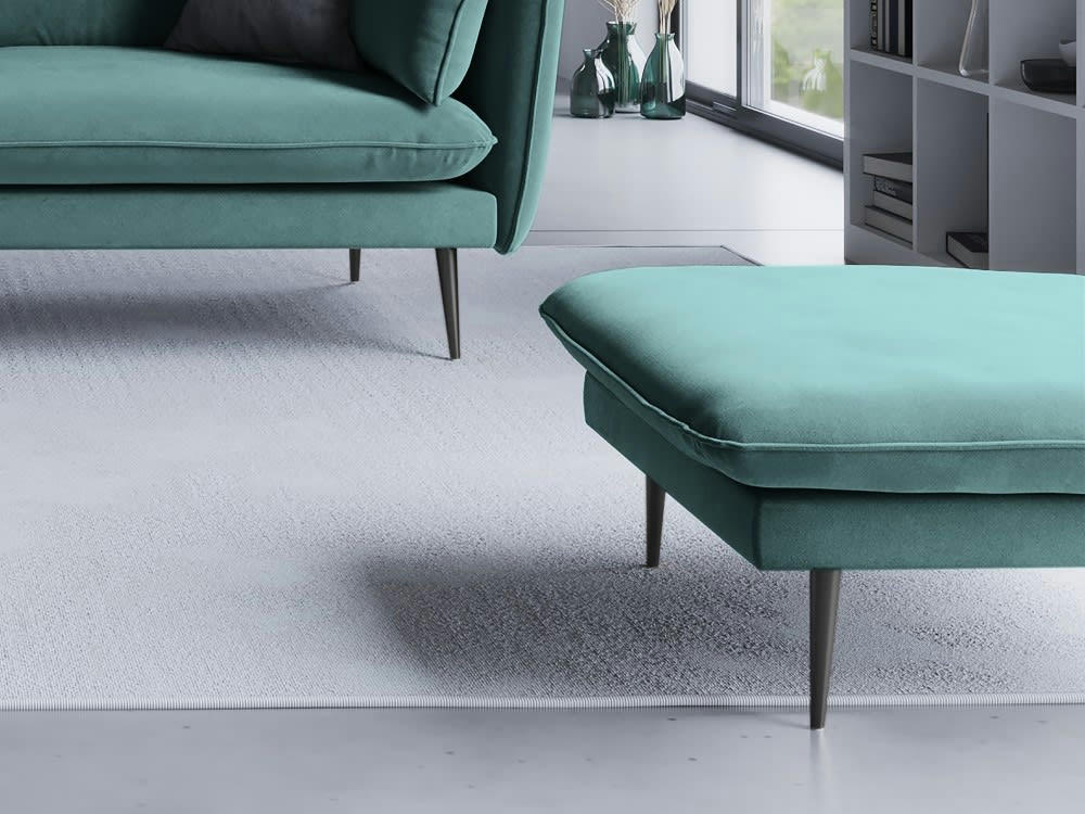 AGATE - Pouf en velours pétrole