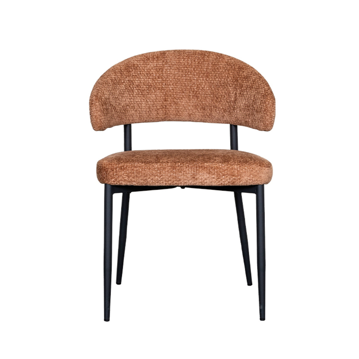LABEL51 Eetkamerstoel Bliss - Cognac Stof - Zithoogte 47cm - Set van 2