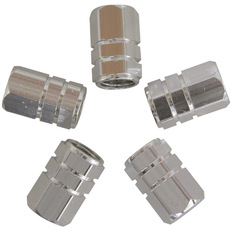 Cache de valve pour pneu de voiture argenté 5 pièces CARPOINT