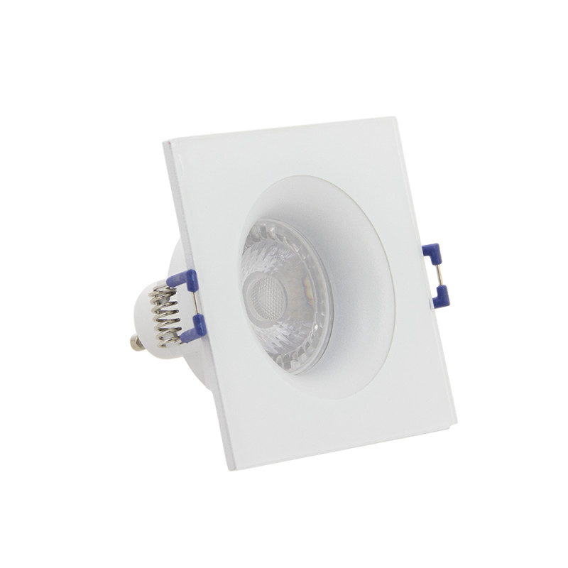 Spot encastrable LED carré aluminium blanc GU10 blanc neutre IP44 345 lm 5 W 3 pièces XANLITE