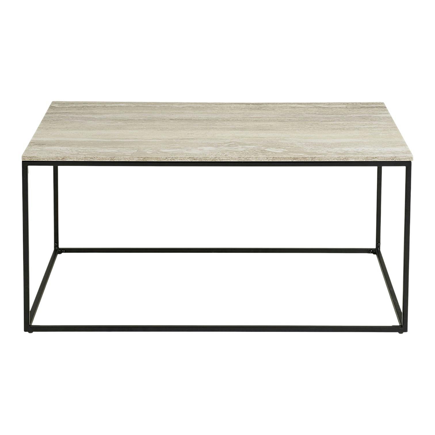 Table basse rectangulaire effet travertin VARDE
